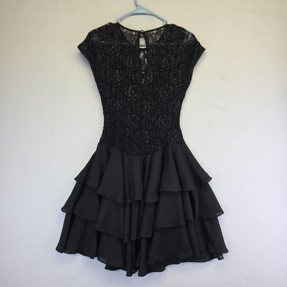 Late Edition Dress Womens 0 XXS Y2K Black Floral Lace‎ Whimsigoth Steampunk Goth - Picture 3 of 13